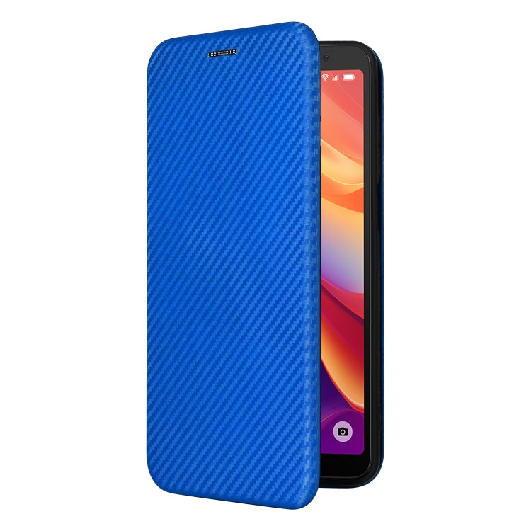 For TCL 501 Carbon Fiber Texture Flip Leather Phone Case