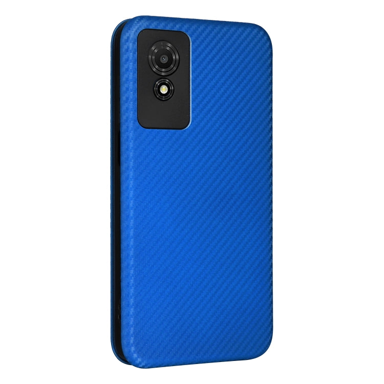 For TCL 501 Carbon Fiber Texture Flip Leather Phone Case