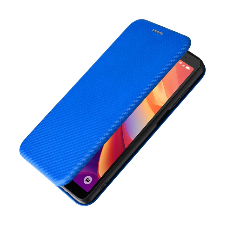 For TCL 501 Carbon Fiber Texture Flip Leather Phone Case
