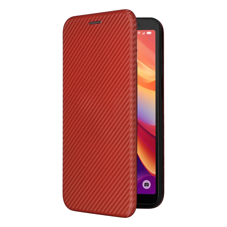 For TCL 501 Carbon Fiber Texture Flip Leather Phone Case