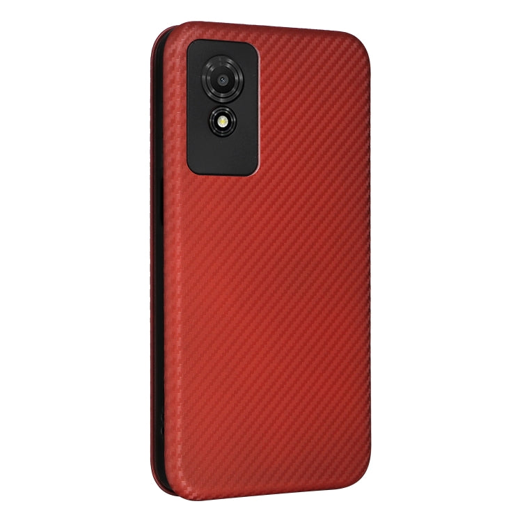 For TCL 501 Carbon Fiber Texture Flip Leather Phone Case