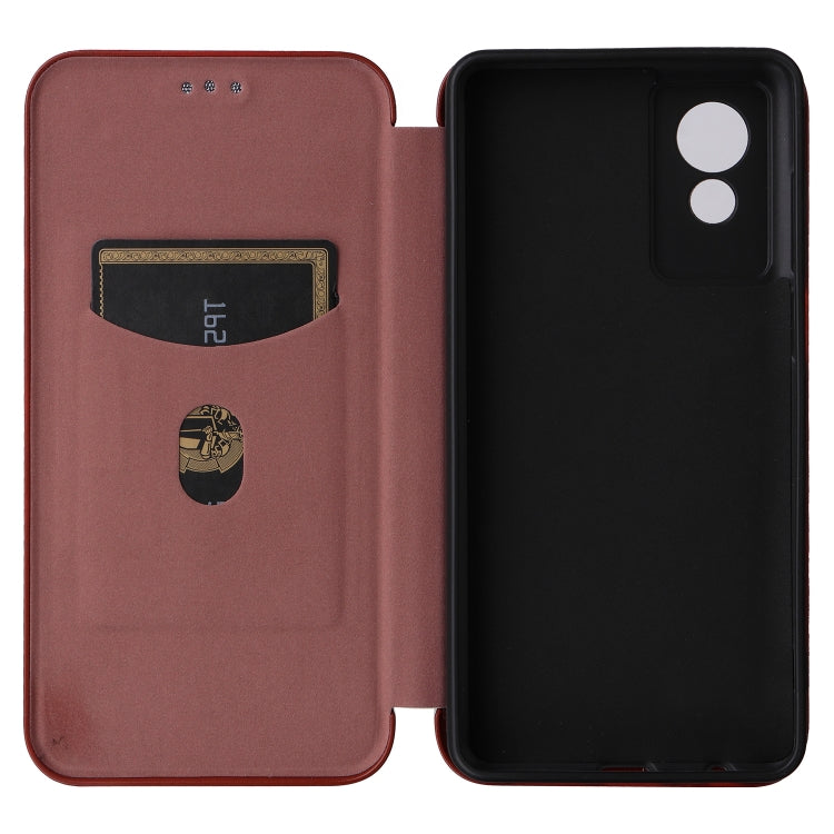 For TCL 501 Carbon Fiber Texture Flip Leather Phone Case