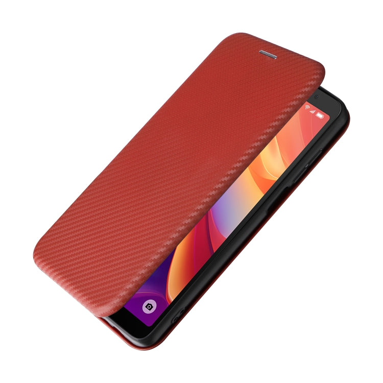For TCL 501 Carbon Fiber Texture Flip Leather Phone Case