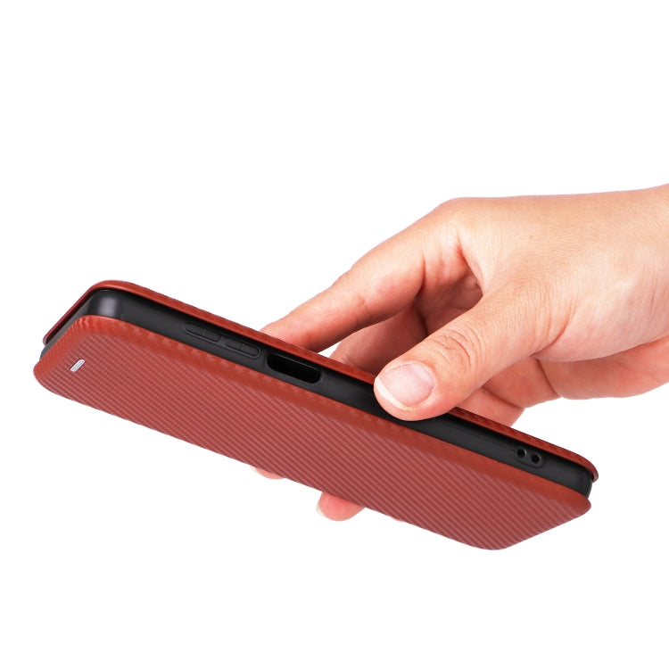 For TCL 501 Carbon Fiber Texture Flip Leather Phone Case