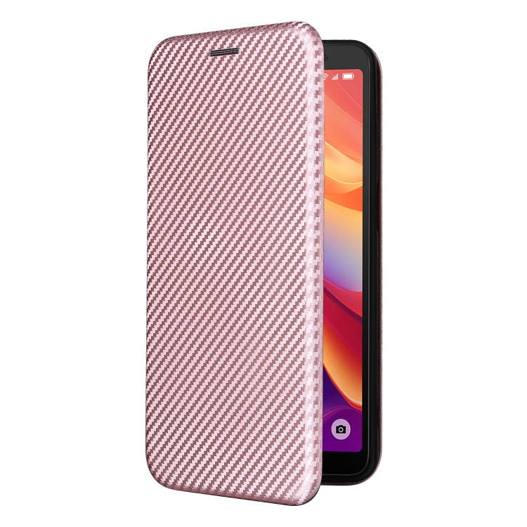 For TCL 501 Carbon Fiber Texture Flip Leather Phone Case