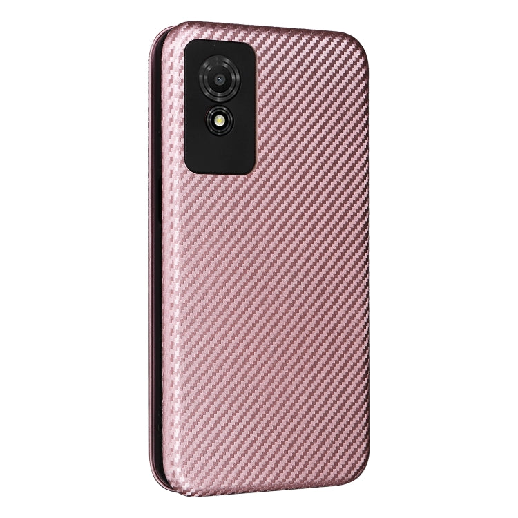 For TCL 501 Carbon Fiber Texture Flip Leather Phone Case