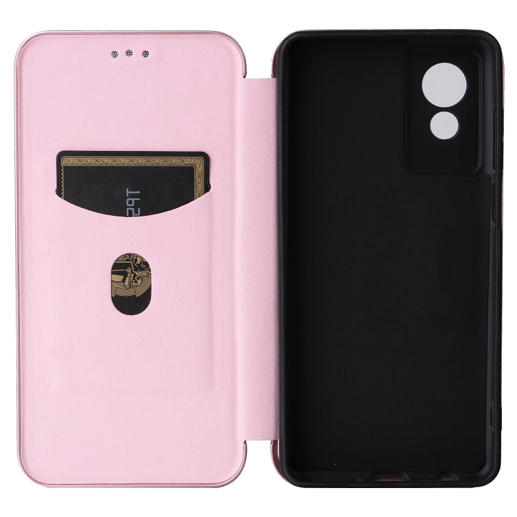 For TCL 501 Carbon Fiber Texture Flip Leather Phone Case