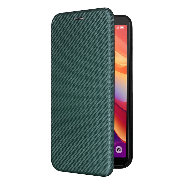 For TCL 501 Carbon Fiber Texture Flip Leather Phone Case
