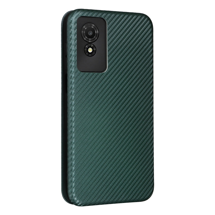 For TCL 501 Carbon Fiber Texture Flip Leather Phone Case