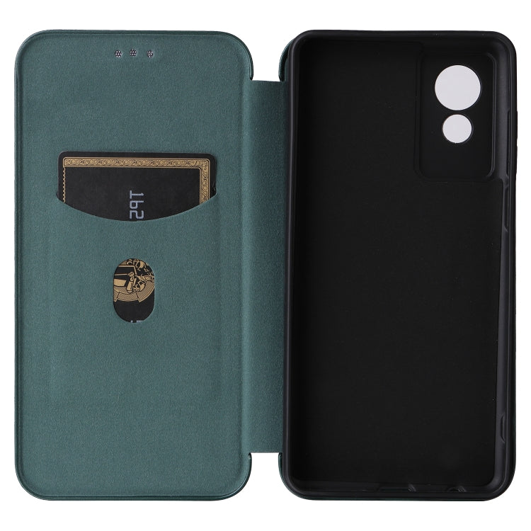 For TCL 501 Carbon Fiber Texture Flip Leather Phone Case
