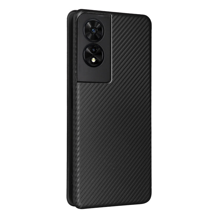 For TCL 505 Carbon Fiber Texture Flip Leather Phone Case