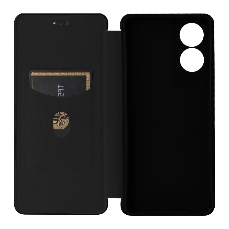 For TCL 505 Carbon Fiber Texture Flip Leather Phone Case