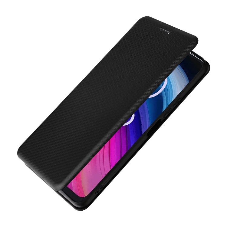 For TCL 505 Carbon Fiber Texture Flip Leather Phone Case