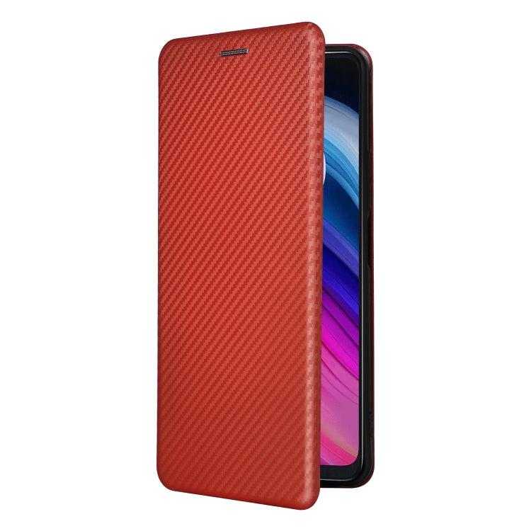 For TCL 505 Carbon Fiber Texture Flip Leather Phone Case