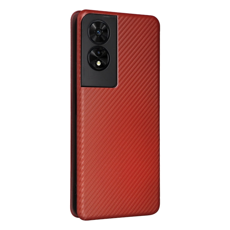 For TCL 505 Carbon Fiber Texture Flip Leather Phone Case