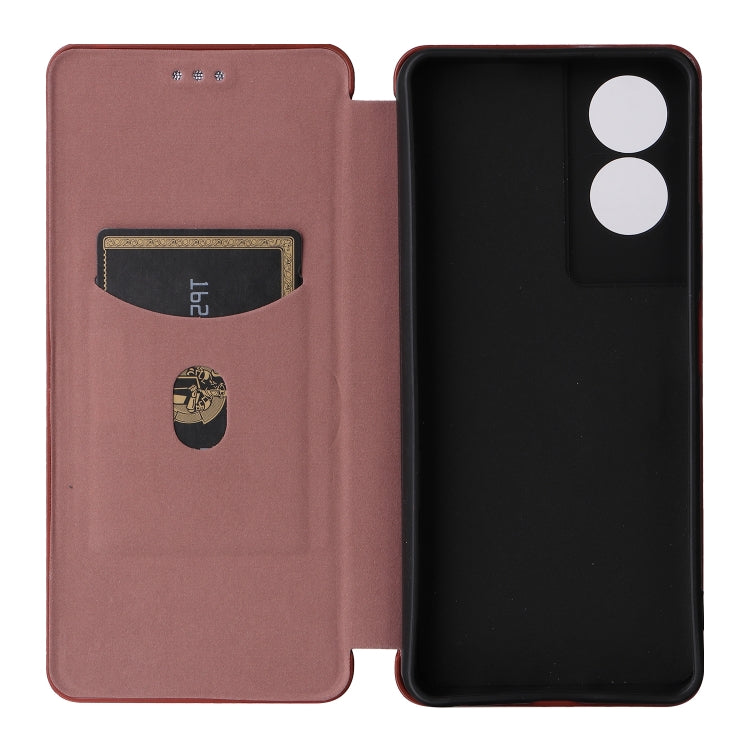 For TCL 505 Carbon Fiber Texture Flip Leather Phone Case
