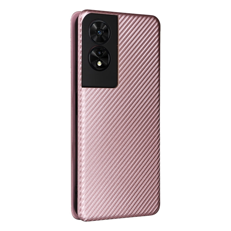 For TCL 505 Carbon Fiber Texture Flip Leather Phone Case