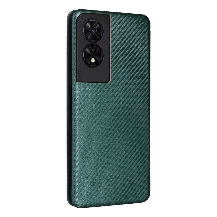 For TCL 505 Carbon Fiber Texture Flip Leather Phone Case