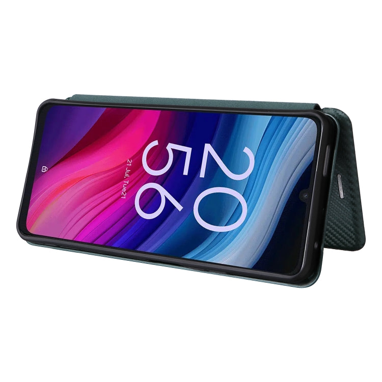 For TCL 505 Carbon Fiber Texture Flip Leather Phone Case