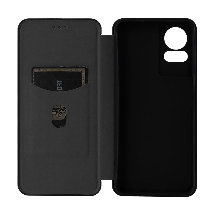 For TCL 50 LE 5G Carbon Fiber Texture Flip Leather Phone Case