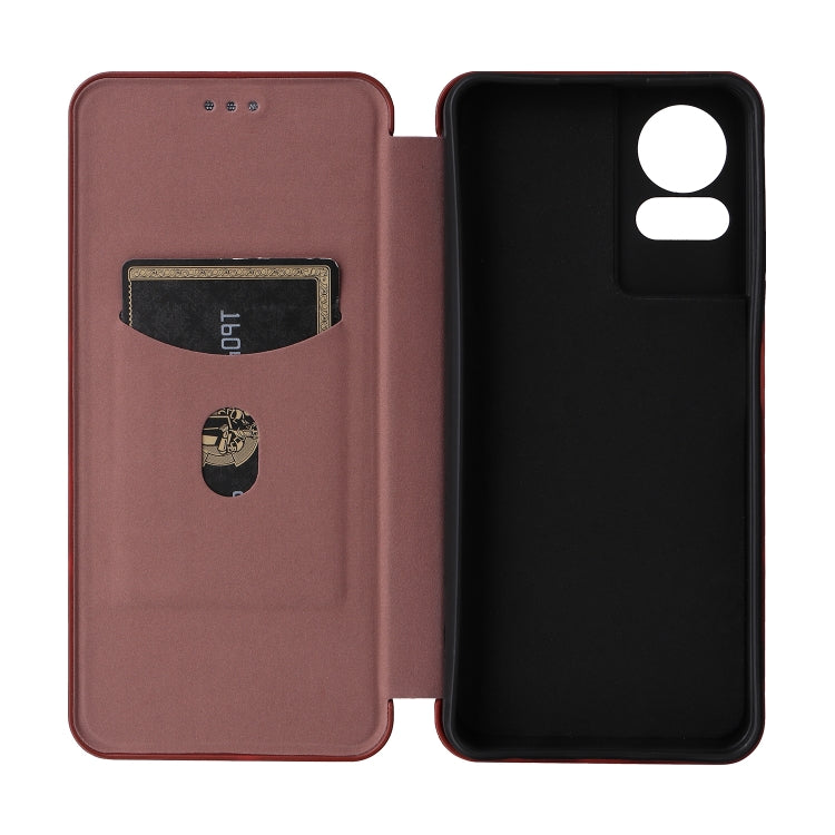 For TCL 50 LE 5G Carbon Fiber Texture Flip Leather Phone Case