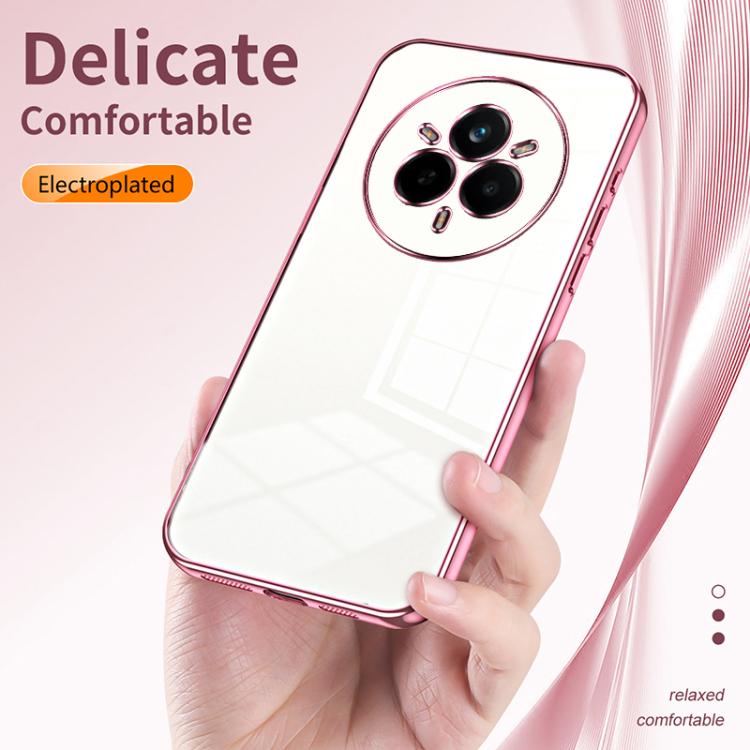 For Realme 14 Pro Transparent Plating Fine Hole Phone Case