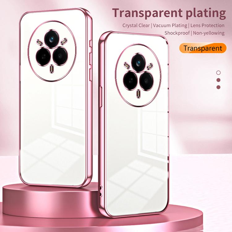 For Realme 14 Pro Transparent Plating Fine Hole Phone Case