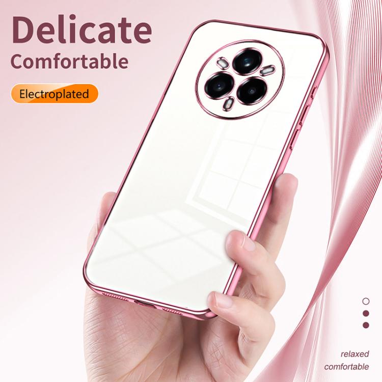 For Realme 14 Pro+ Transparent Plating Fine Hole Phone Case