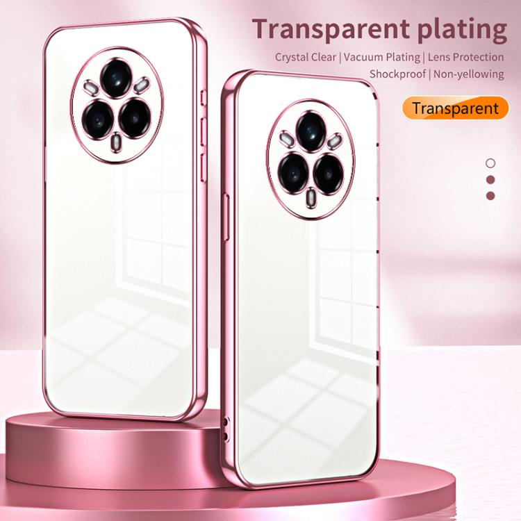 For Realme 14 Pro+ Transparent Plating Fine Hole Phone Case