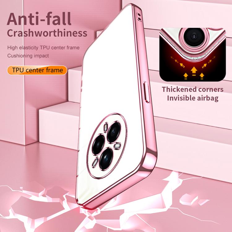For Realme 14 Pro+ Transparent Plating Fine Hole Phone Case