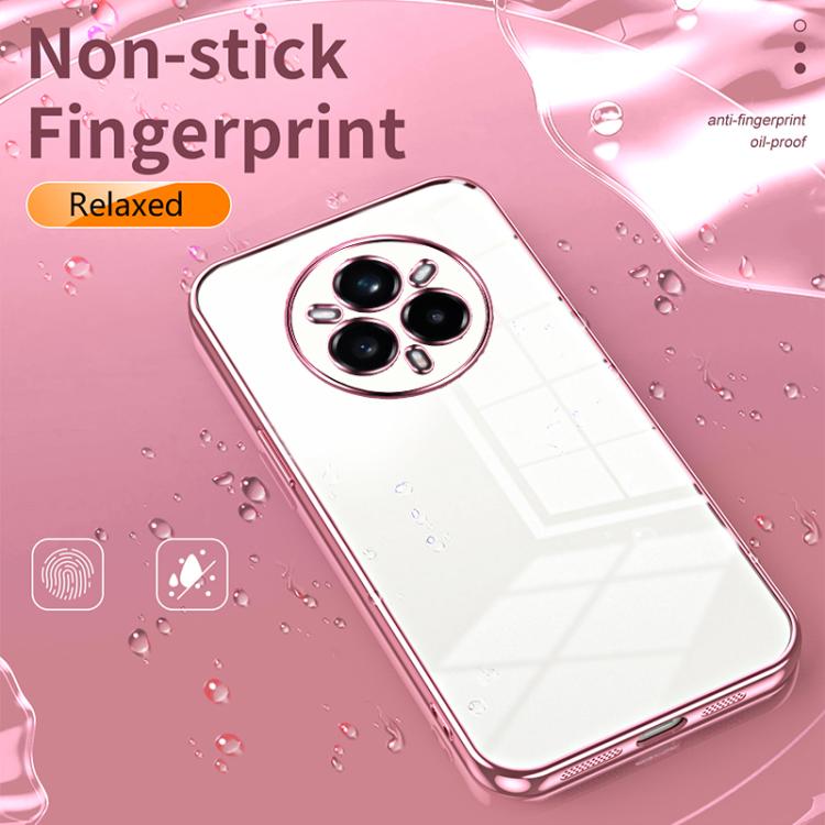 For Realme 14 Pro+ Transparent Plating Fine Hole Phone Case
