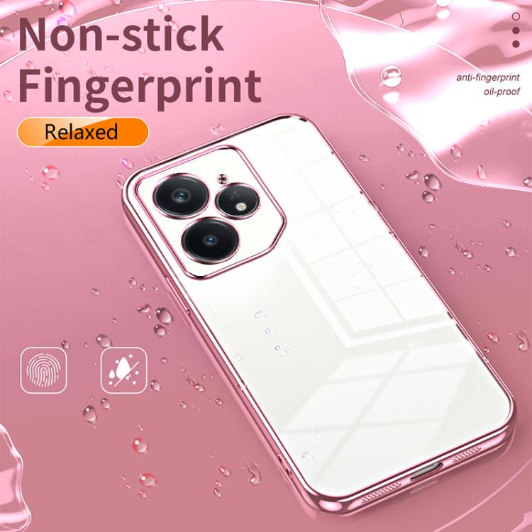 For Realme Neo7 Transparent Plating Fine Hole Phone Case
