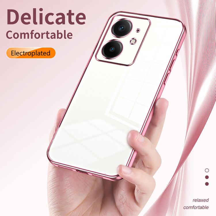 For Realme Neo7 SE Transparent Plating Fine Hole Phone Case