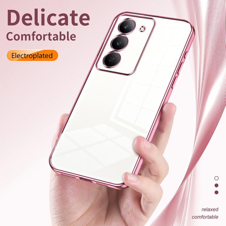 For Realme V60 Pro Transparent Plating Fine Hole Phone Case