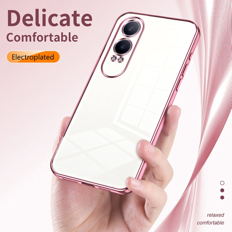 For OPPO K12x Transparent Plating Fine Hole Phone Case