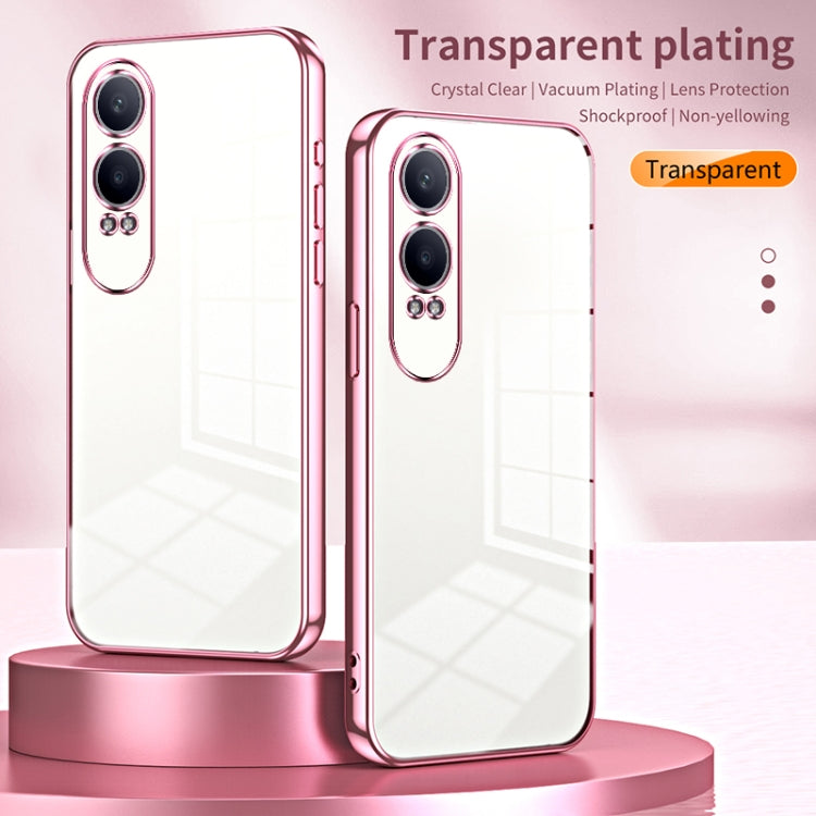 For OPPO K12x Transparent Plating Fine Hole Phone Case