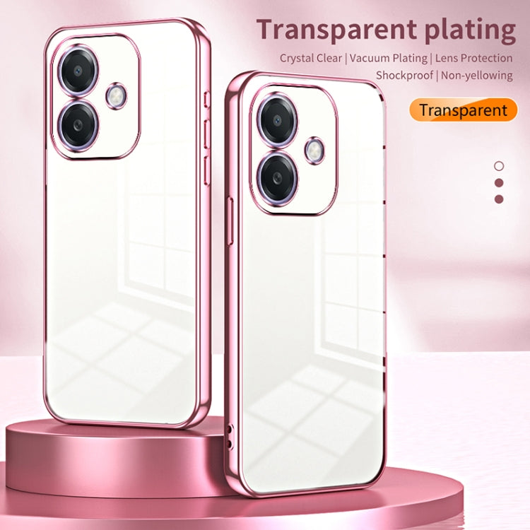 For OPPO A3x Global Transparent Plating Fine Hole Phone Case