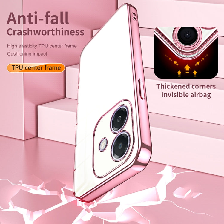 For OPPO A3x Global Transparent Plating Fine Hole Phone Case