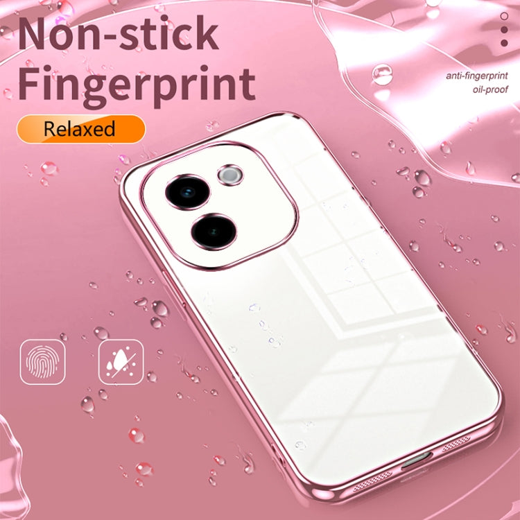 For vivo Y200 Transparent Plating Fine Hole Phone Case