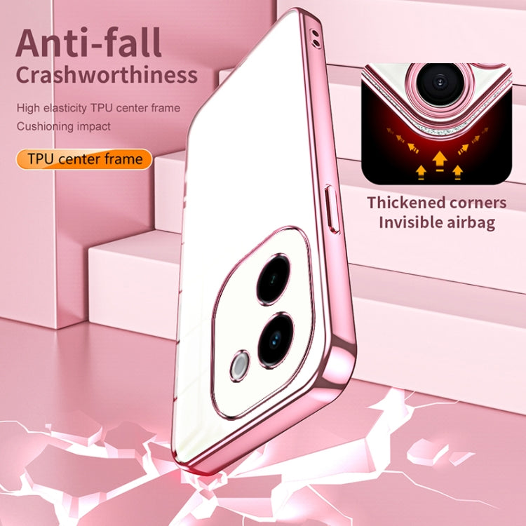 For vivo Y200 Transparent Plating Fine Hole Phone Case