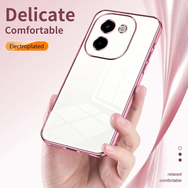 For vivo Y200 Transparent Plating Fine Hole Phone Case