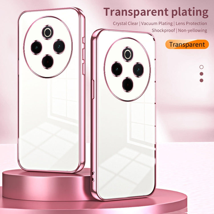 For vivo Y300 Pro Transparent Plating Fine Hole Phone Case