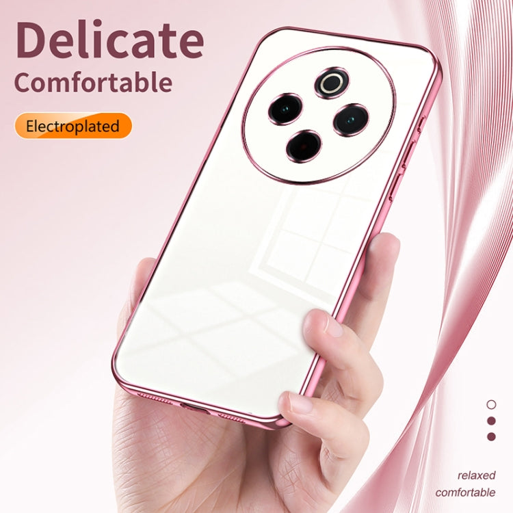 For vivo Y300 Pro Transparent Plating Fine Hole Phone Case