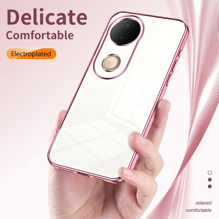 For vivo S20 Transparent Plating Fine Hole Phone Case