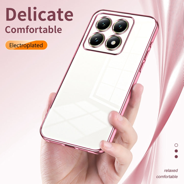 For Xiaomi 14T Transparent Plating Fine Hole Phone Case