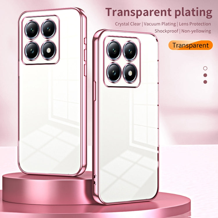 For Xiaomi 14T Pro Transparent Plating Fine Hole Phone Case