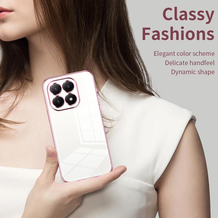 For Xiaomi 15T Transparent Plating Fine Hole Phone Case