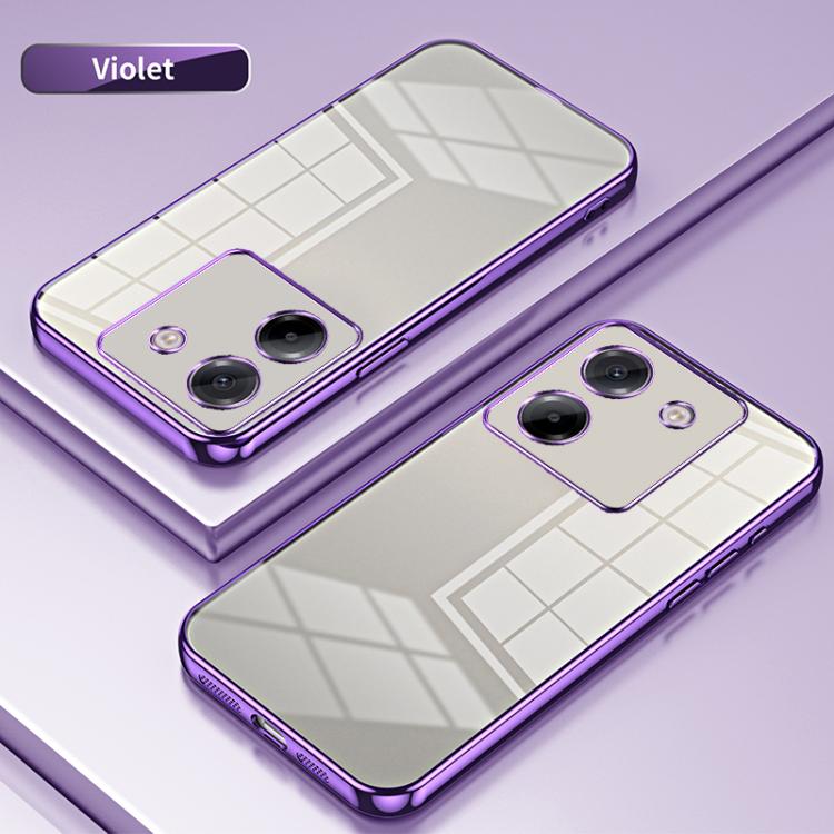 For Xiaomi Poco M7 Pro 5G Transparent Plating Fine Hole Phone Case