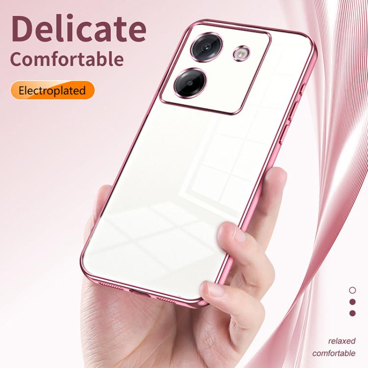 For Xiaomi Poco M7 Pro 5G Transparent Plating Fine Hole Phone Case