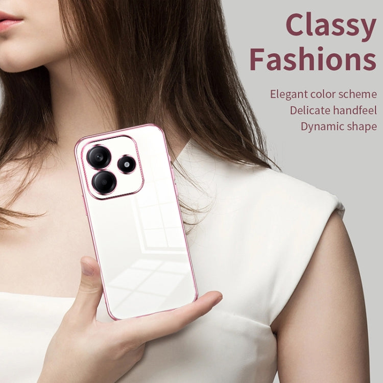 For Xiaomi Redmi Note 14 5G Transparent Plating Fine Hole Phone Case